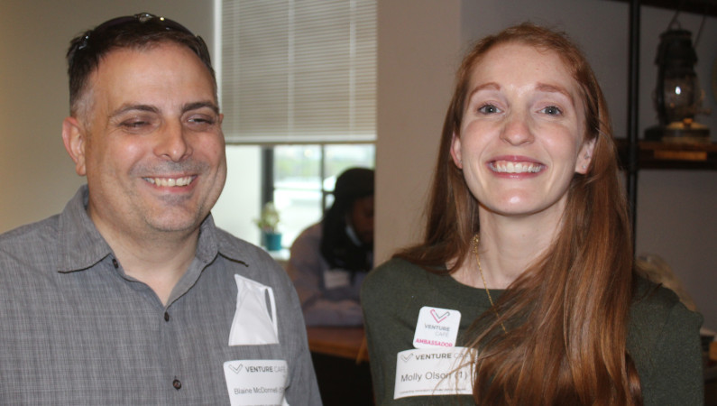 Caught Schmoozing at Venture Cafe-STL